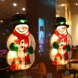 Santa Claus Led Suction Cup Window Hanging Light String Christmas Decorative Atmosphere Scene Decor Festive Decoration Lights