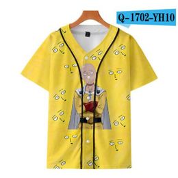Man Summer Baseball Jersey Buttons T-shirts 3D Printed Streetwear Tees Shirts Hip Hop Clothes Good Quality 082