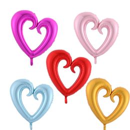 Party Decoration 2pcs 40inch Heart Balloons Big Red Pink Foil Helium Wedding Decorations Girl Birthday Valentine's Day Ballon Air Globos