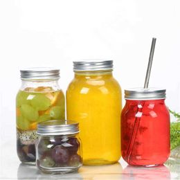 1pc 70mm Regular Mouth Mason Jars and Lids for Storage Canning Drinking Dry Food Yoghourt
