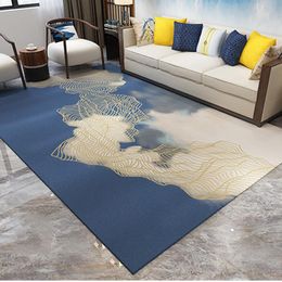 Carpets Yellow Blue Geometric 3D Print Living Room Carpet Chinese Style Bedroom Gold Study Rugs And For Nordic Curve