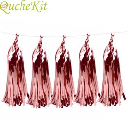DIY Rosered Tissue Paper Tassel Galand For Wedding Birthday Party Decoration Baby Shower Favours Craft Supplies
