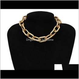 Chains Necklaces & Pendants Drop Delivery 2021 Retro Geometric Frosty Style Punk Metal Simple Cross Chain Suit Necklace Women -Selling Jewelr