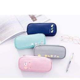 Canvas fruit pencil bags stationery box female elementary school student prize training class cute pencils case male
