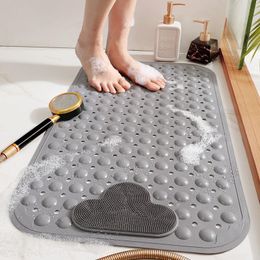 Bath Mats 1pc Elliptic TPE Non-slip Bathroom Mat Massage Pad Shower Silicone Suction Cup Foot Brush Dead Skin Point Bead