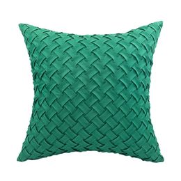 Cushion/Decorative Pillow Solid Green Cover Geometric Knitted Luxury Cushion Decorative Sofa Living Room Pillowcase Throw Pillows Home Decor