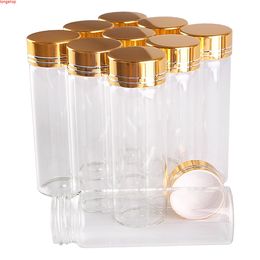 24 pieces 45ml 30*90mm Glass Bottles with Golden Caps Transparent Perfume Spice Containergoods
