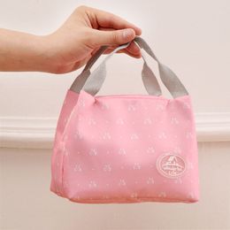 Striped Dot Portable Thermal Insulated Cold bag keep Food Safe warm Lunch bags For Girls Women