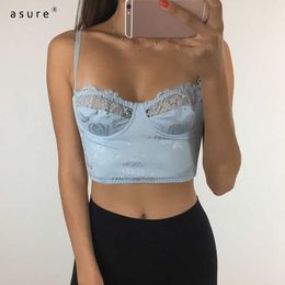 Going Out Crop Tops Y2k Chest Breast Binder Sexy Lace Bralette Female Sports Cami Bra Gothic Aesthetic Clothes Grunge LQ01797 210712