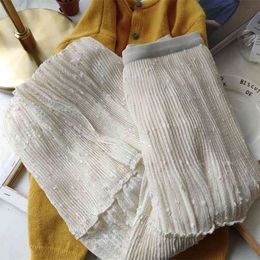 Spring bling Fairy Skirt ~ Sequin Heavy Industry Chiffon Women's High Waist Slim A-line 210529