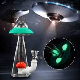 Hookahs Flying Saucer Shape Unique Style Glass Pipes Silicone Hookahs Tobacco Burning Water Smoking Pipe
