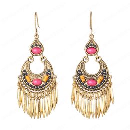 Rose Goldn Tassel Earring For Women Bohemia Ethnic Dangle Earrings Female Brincos Indian Jewellery Accessories