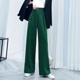 Arrival Spring Summer Korea Fashion Women High Waist Wide Leg Pants All-matched Casual Loose Straight Trousers Plus Size M74 210512