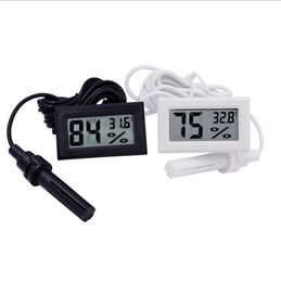 Mini Digital LCD Thermometer Hygrometer Temperature Humidity Meter Thermometers probe white and Black