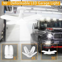 mini garages Australia - Bulbs 60w Mini LED Deformable Folding Garage Light Adjustable 4 Leaf Lamp With Holder USJ99