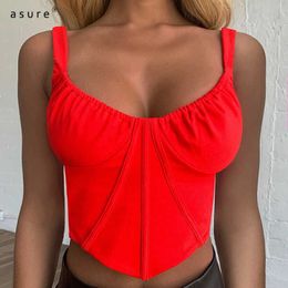 Traf Breast Chest Binder Bra Tank Tops Sports Corset Top Ladies Summer Grunge Clothing For Fitness 213041P 210712
