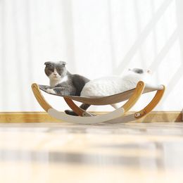 Cat Beds & Furniture Pet Cat's Lounger Bed Wood Hammock For House Puppy Mat Hanging Cats Basket Small Dog Soft Sofa Window Warm Products