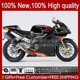 Moto Bodys For Aprilia RSV1000R Mille RV60 RSV1000 R RR 04-06 Bodywork 11No.81 RSV-1000 RSV1000RR 04 05 06 RSV 1000 R 1000R 1000RR 2004 2005 2006 Fairing Kit glossy black