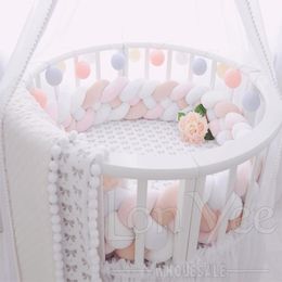Ocean Delivery 4 Strand Knit Newborn Cot Bed Bedding Cushion Fence Weave Knot Braid Infant Cradle Crib Protector Rail Baby Playpen Bumper Pillow INS Decor YL0343