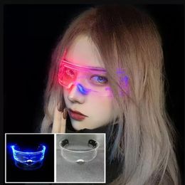 LED Luminous Glasses LED Glasses Wire Neon Light Up Visor Eyeglasses Bar Grow Party Goggles for Halloween Christmas Gift