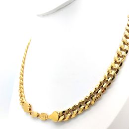 -Hombre Miami Cuban Link Cadena Collar 18k Oro Acabado de oro 10 mm Estampado Hombres de 24 "pulgadas de 24" pulgadas de largo Hip Hop