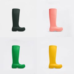 2021 classic jelly women's knee high boots designer style thick soled raised rainshoes size 35-39