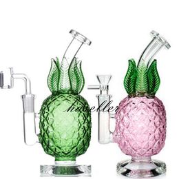 Pink Glass Bong Hookahs Pineapple Glasses Water Pipes Bubbler Feb Egg Bongs Smoking Pipe Recycler Dab Rigs Oil Cigarette Accessory Collector With 14mm Bowl
