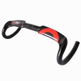 Bike Handlebars &Components EC90 Carbon Fiber Road Handlebar Classic Breaking Wind Bicycle Racing Bend Bar 40/42/44cm Inner Cable Routing