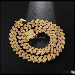 Necklaces & Pendants Drop Delivery 2021 15Mm Cuban Link Chain Iced Out Hip Bling Chains Jewellery Men Gold Sier Luxury Designer Diamond Necklac
