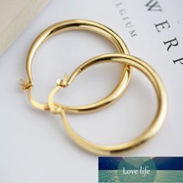 Huitan Hoop Earrings Top Fashion Big Loop Hoop Earrings Two Colour Available Simple Stylish Women Jewellery Earrings Dropshipping