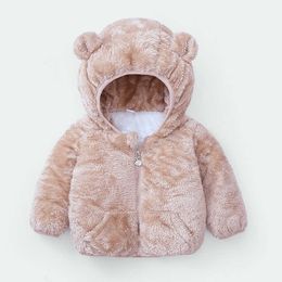 Winter New Cartoon Children's Padded Jacket Boys Girls Plush Thermal Insulation Outerwear Hooded Cotton Coat For Kids TZ775 H0909