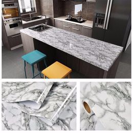 Wallpapers Marble Kitchen Oil-Proof Wall Stickers Cabinet Self-Adhesive Bathroom Wallpaper Vinilo Decorativo Pared Home Decor