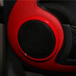 Interior Decorations 2 Pcs Car Door Horn Decorative Ring Plastic Sticker For Smart 451 Fortwo Accessories Carbon Styling