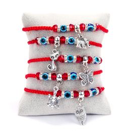 Lucky Red String Bracelet Blue Turkish Evil Eye Charm Bracelets for Women Men Handmade Friendship Jewelry Gifts