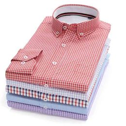 Plus Size 10XL 9XL 8XL 7XL 6XL 5XL Men Business Long Sleeve Plaid Shirt Loose Cotton Casual Office Striped Brand Male 210721