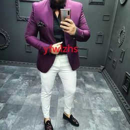 Handsome One Button Groomsmen Mandarin Lapel Groom Tuxedos Men Suits Wedding/Prom/Dinner Man Blazer(Jacket+Tie+Pants) T295