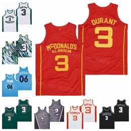 High School Basketball 3 Kevin Durant Montrose Christian Jersey Men MCDONALDS All American ALTERNATE SLAM 06 Color Black White Green Blue Stitched For Sport Fans