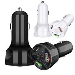 Universal Triple Ports Type c USB-C PD Car Charger Auto Power Adapters For Ipad Iphone Samsung htc lg android phone pc