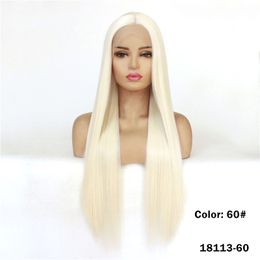 Synthetic Lacefrontal Wig Simulation Human Hair Lace Front Wigs 12~26 inches Silky Straight Perruques 18113-60 Pelucas