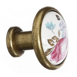 Handles & Pulls Anti Brass Floral Drawer Knobs Europe Ceramic Door Cabinet Cupboard Pull 32Mm Tulip