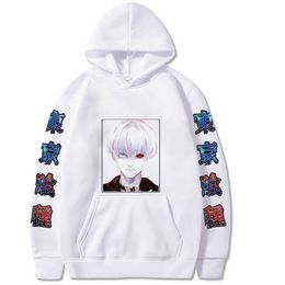 Tokyo Ghoul Hoodie Long Sleeve Loose With Pockets Winter Cotton Male and Female Y0803