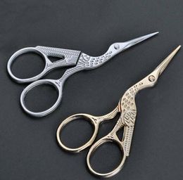 Stainless Steel Embroidery Sewing Tools Crane Shape Stork Measures Retro Craft Shears Cross Stitch Scissors