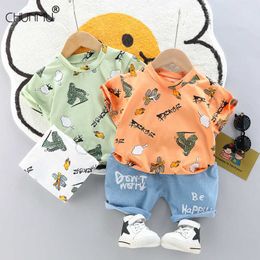 Summer Infant Suit Cotton Baby Clothing Sets For Newborn Baby Boys Clothes Cactus Top + Shorts 2Pcs Outfit Set Kids Costume X0902