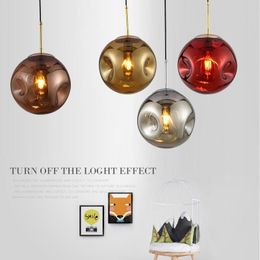 Pendant Lamps Postmodern Concave Ball Chandelier Personality Bedroom Lighting Creative Dining Room Lamp LED Bulbs Cord Glass Stone E27