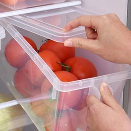 Storage Bottles & Jars Refrigerator Fresh Keeping Japanese Kitchen With Handle Plastic Can Be Superimposed Lid Sealed Food Fruit Accessories