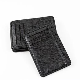 2021 Classic Men Wallet PU Leather Business Card Holder Women Bank Credit ID Card Passport Covers Small Purse Case Bag