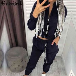 Wholesale Two Piece Set Women Long Sleeve Autumn Spring Casual Fashion Tracksuits Women's Streetwear Fitness Suit Female Solid 210513