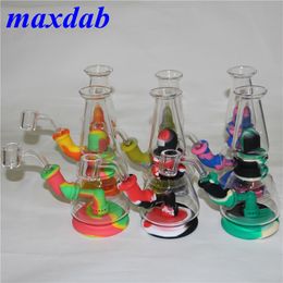 Silicone Bong Hookahs Percolators Perc Removable Water Pipes Glass Smoking products With Bowl Mini Bongs Dab Rig