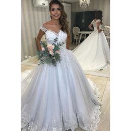 New Stock Crystal Strapless Ball Gown Wedding Dresses