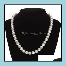 Beaded Necklaces & Pendants Jewelry 9-10Mm Freshwater White Pearl Necklace 18Inch 925 Sliver Clasp Womens Gift Drop Delivery 2021 9O4Fq